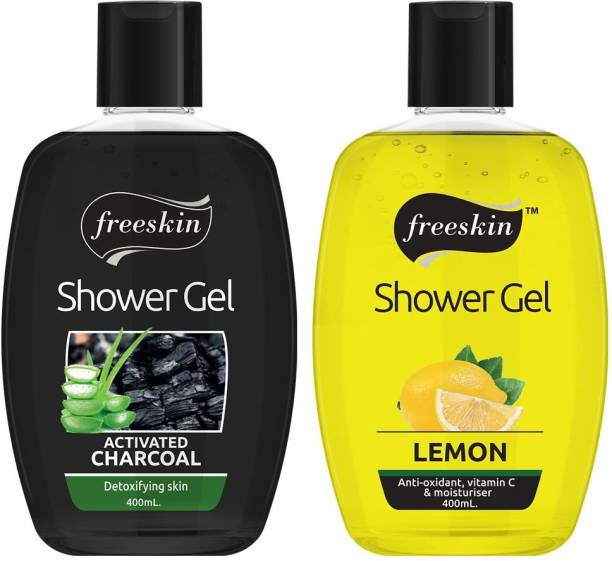 Free Skin Charcoal and Lemon Shower Gel, 400ml each, Suitable All Skin Types, PACK OF 2