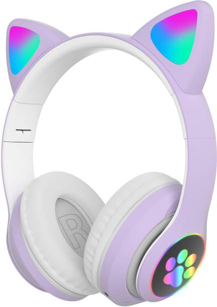 Top Headset Kids cheap price 5stars Flipkart in India 86 Wk Life 5.0 Kids Cat Foldable Headphones Bluetooth Headset