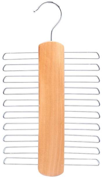 MARKET 99 Multipurpose Wooden Belt Neck Tie Holder Rack Hanger with 12 Hooks Perfect Storage Holder Belt Tie Rack