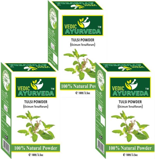 VEDICAYURVEDA Tulsi Powder for Hair Growth & Skin Care - Combo Pack (100% Natural)