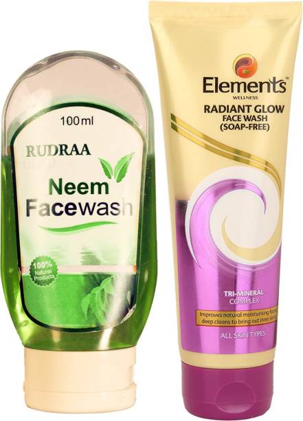 Rudraa Neem  And Radiant Glow (Soap-Free) Each 100gm Face Wash