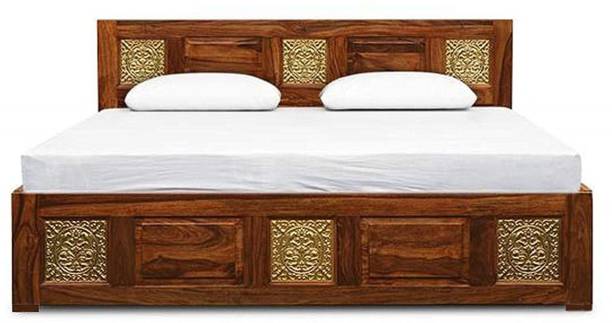 FURINNO Solid Wood King Box Bed