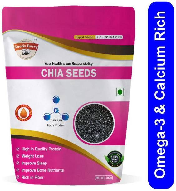 Seeds Berry Raw Chia Seeds for Weight Loss with Omega-3 and Fiber, Calcium Rich Chia Seeds