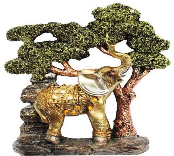 Revive Vastu Feng Shui Evil With Elephant Decorative Tree For Protection, Wealth, Achievement, Good luck & Prosperity | Can be used as Diwali Gift, Home, Office and Shop Decoration Decorative Showpiece  -  21 cm