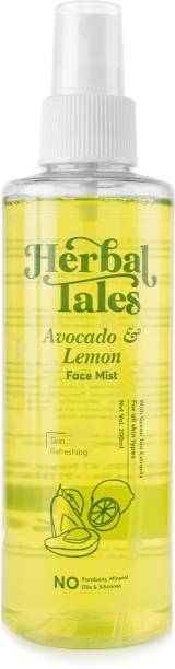 Herbal Tales Avocado & Lemon Face Mist With Green Tea, Glycolic Acid, Rose Extract For Glowing Skin & Combination Skin, 200 Ml, No Paraben & Mineral Oils Men & Women