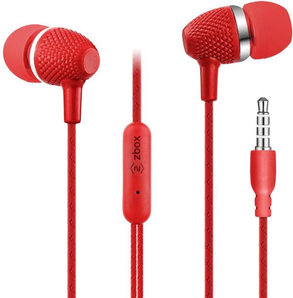 zbox IN-EAR WIRED EARPHONES WITH MIC Wired Headset(Red, In the Ear) Wired Headset