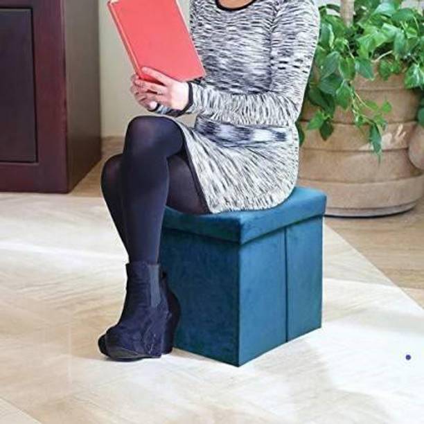 Kashtabhanjan enterprise Folding Organizer Storage Ottoman Bench Footrest Stool Coffee Table Cube, Camping Fishing Toys Chest Stool, Quick and Easy Assembly, 22L Capacity, Padded Living & Bedroom Stool