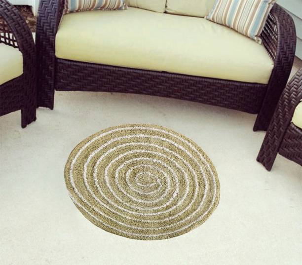 The Home Talk Beige Cotton Area Rug