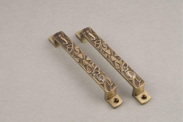 2-Pack Lion Shape Main Door Handle – Brass Antique Finish, 10 Inch, Unbranded