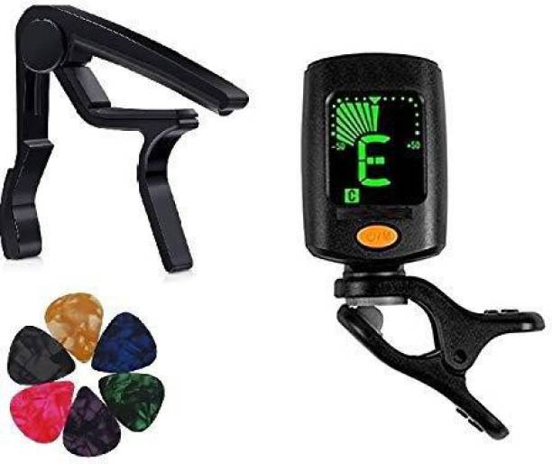 Urban Infotech Guitar Tuner 360 degree Digital Tuner Easy to Use Highly Accurate Clip-on Tuner Best for Acoustic and Electric Guitar Bass Violin Ukulele With Capo & 5 Picks(Design may very) Automatic Digital Tuner