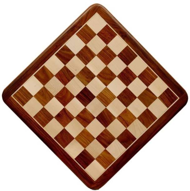 Ganesh Chess Made in Sheesham Wood and Maple Wood Lacquered Chess Board Designed for Professional Players Size-20 inches(Note - Chess Pieces NOT Included)-402-20 Board Game Accessories Board Game