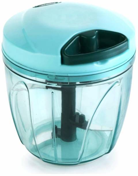 SKV Traders Handy Mini Vegetable Dry Fruit Onion Chopper Cutter Grinder Mixer with 5 Stainless Steel Blades (1000 ml, Green) Vegetable & Fruit Chopper