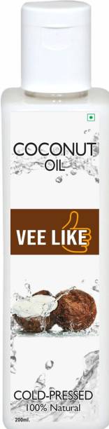 VEE LIKE Coconut Oil - Extra Virgin - Edible - Cold Pressed - Pure & Natural - For Cooking, Eating, Oil Pulling Coconut Oil PET Bottle