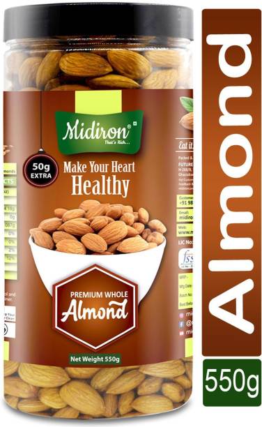Midiron California Natural & Fresh Almonds, Healthy Pack (550 gm) Almonds