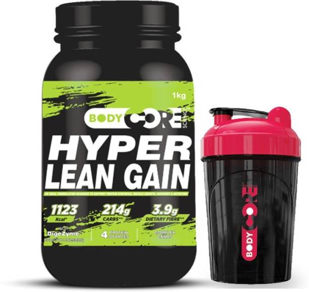 BCS Hyper Lean Gainer-1Kg With Shaker(Chocolate) Whey P...