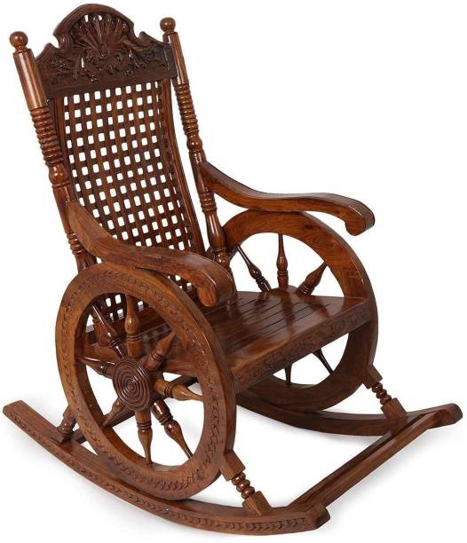 Artesia Rosewood (Sheesham) Wood Rocking Chair For Living Room / Garden - Rosewood Finishing for adults/Grand parents Solid Wood 1 Seater Rocking Chairs