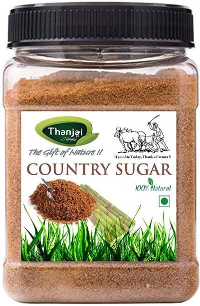 THANJAI NATURAL 500g Jar Sugarcane Jaggery Powder / Country Sugar / Nattu Sakkarai - Organically Processed 100% Natural / Powder Jaggery