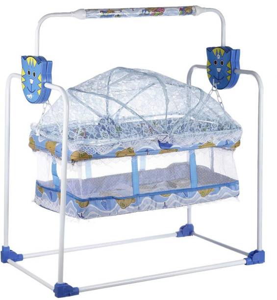 Miss & Chief New Born Baby Cradle, Baby Swing, Baby jhula, Baby palna, Baby Bedding, Baby Bed, Crib, Bassinet with Mosquito Net for 0-9 Months
