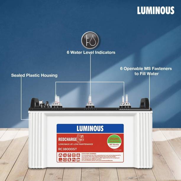 LUMINOUS RedCharge RC18000ST 150 Ampere per hours(Ah) Short Tubular Battery Tubular Inverter Battery