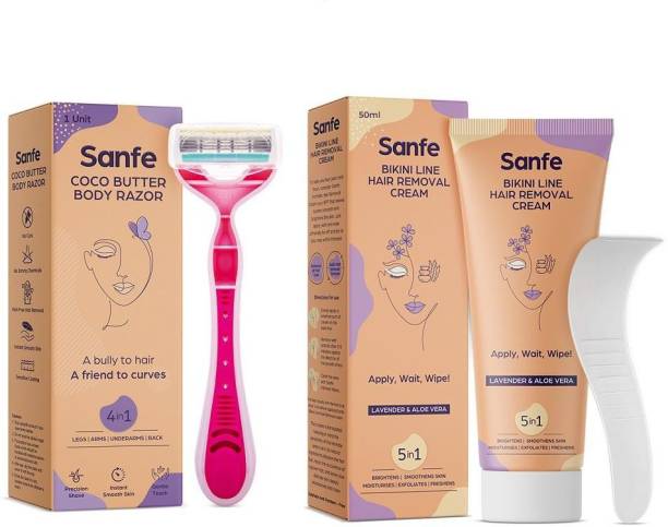 Sanfe Bikini Line Hair Removal Cream 50gm and Coco Buttter Body Razor