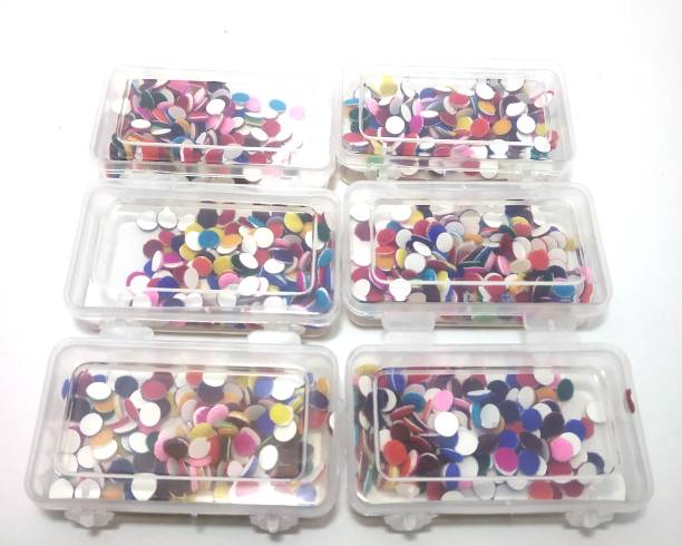ds Pack of 6 Multi Color Bindi size 3.5mm Forehead Red Bindis for Girls & Women Forehead Bindis Forehead Multicolor Bindis