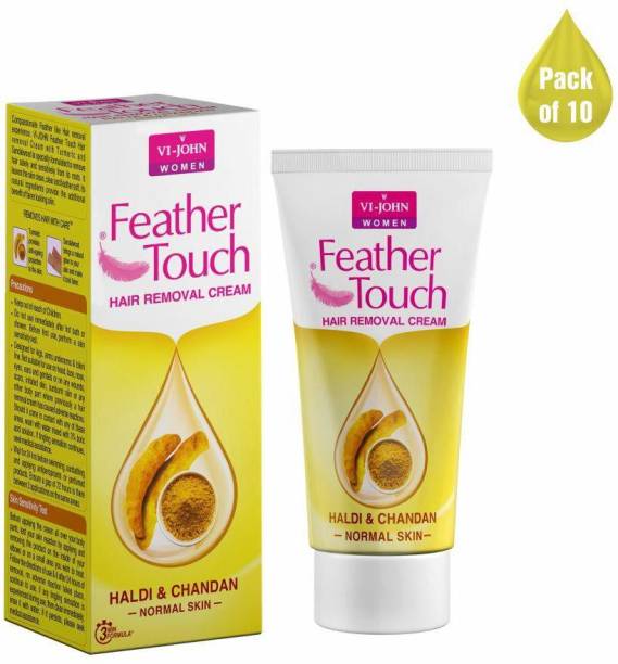 VI-JOHN Women Feather Touch Hair Removal Cream Haldi & Chandan (40 gm Tube Each) - Cream