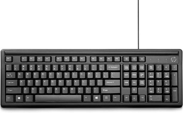 HP 100 USB KEYBOARD WITH HIGH QUALITY USB CABLE PACK OF 1 Wired USB Multi-device Keyboard
