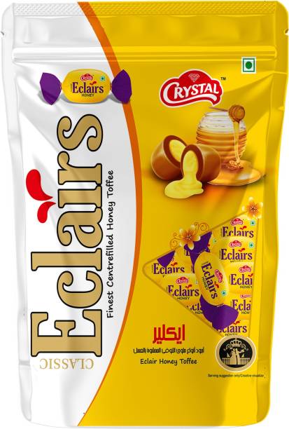 crystal Eclairs Honey 100 Toffee for Birthday Chocolate Gift Hamper Family Pack Toffee/Candy/Chocolate/Bar Honey Toffee