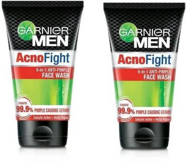 GARNIER men acno fight anti pimple face wash salicylic active + herba repair (2*100g) Face Wash