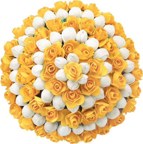 PEORA Artificial Flower Bun Juda Flower Gajra Festive Hair Accessories for Women & Girls Wedding Bun