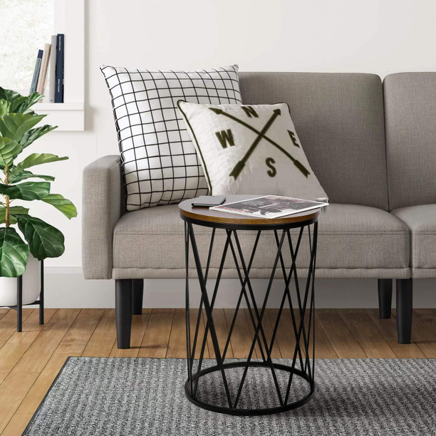Homfa Nesting Tables Coffee Table Set of 3 Industrial End Side Table Vintage Nightstand with Metal Legs for Living Room