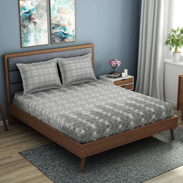 SPACES 144 TC Cotton Double Printed Bedsheet