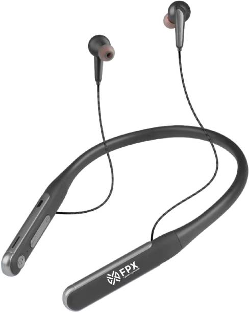 FPX Emerald In Ear Neckband 60Hr Playtime SD card Slot, Sweat resist Bluetooth Headset