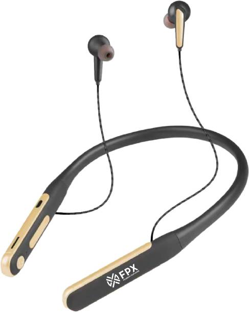 FPX Emerald In Ear Neckband 60Hr Playtime SD card Slot, Sweat resist Bluetooth Headset