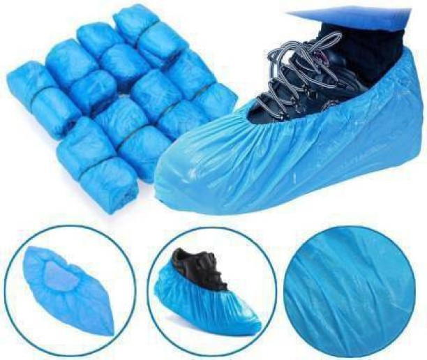 S Exceart Disposable Safety Shoe Covers Rain Shoes Boots Cover Plastic Shoe Cover Waterproof Anti Slip Overshoe for Women Men Water Boots Cover 