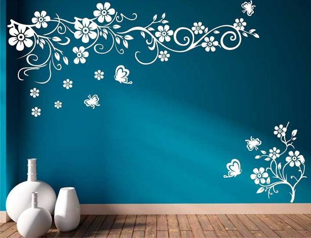 Aaradhya Collection Reusable DIY Designer PVC Wall Stencil Painting for Home Decoration (Flower Pattern, 120 x 90 inches)(Pack of 1, Beautiful Design) BR1 Wall Stencil Stencil