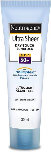 NEUTROGENA Ultra Sheer Dry Touch Sunblock SPF 50+ Sunscreen For Women And Men, 30ml - SPF 50+ PA+++