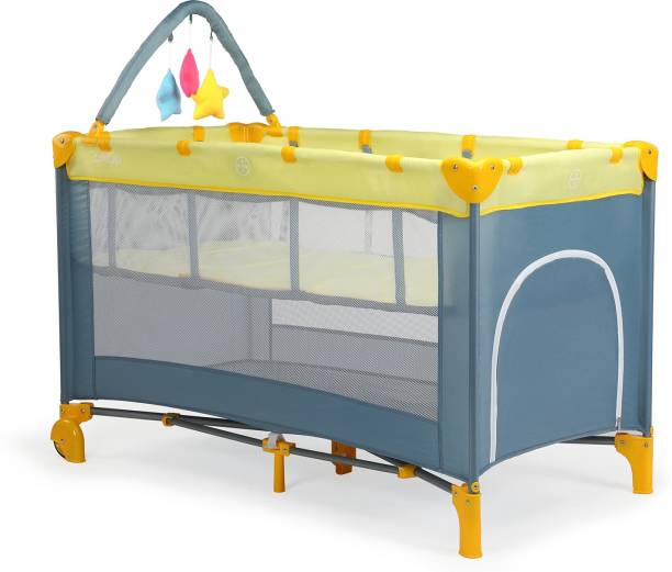 LuvLap Elegant Baby Playpen Playard for Kids/Toddlers, Folding Baby Bed Cum Cot / Convertible Crib Bassinet