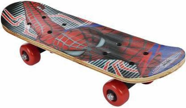 SR Toys Spiderman avanger micky - mouse Multicolor assorted cartoon character skateboard for kids [ capacity - 80 - 90 kg ] 11 inch x 14 inch Skateboard (Multicolor, Pack of 1)