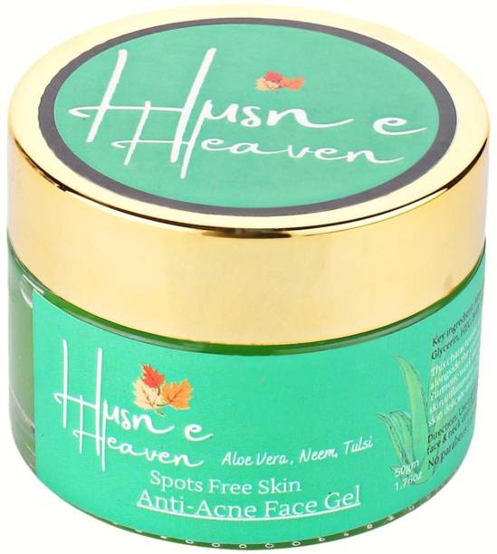 Husn e heaven Organic Anti Acne pimple Treatment cream gel natural & Great for Sensitive & Acne Prone Men and Women, Specially for Teenagers With the Goodness Of Aloe Vera, Basil, Neem And Turmeric