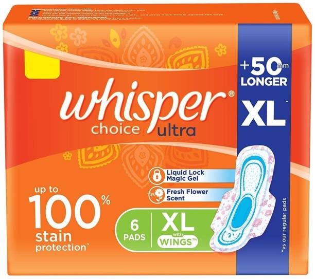 Whisper Choice for Women, XL 6 Sanitary Pad
