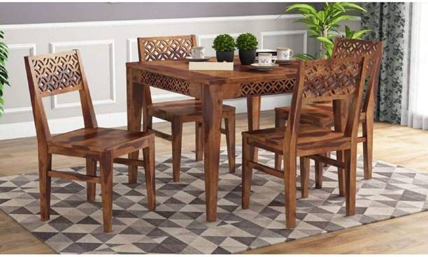 Credenza Solid Wood 4 Seater Dining Set Solid Wood 4 Seater Dining Set