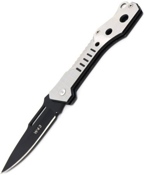 AlexVyan Certified W43 Pocket Camping Folding Knife Black Blade Stainless Steel Lock Knive Pocket Knife