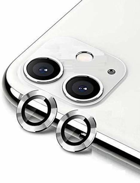 ICREATOR Camera Lens Protector for Iphone 11 silver Camera Lance With Inbuilt Tempered Glass Aluminium Alloy Metal Ring Scratch proof Very Easy To Install With Ultra Protection