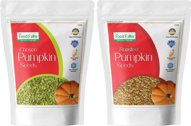 The Food Folks Pumpkin Seeds (Immunity Pack Combo) (Roasted Pumpkin Seeds & Raw Pumpkin Seeds))