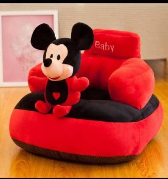 RIDDHI Sofa for Kids Soft Plush Mickey Cushion Baby Sofa Seat Or Rocking Chair for Kids - 35 cm (Red)  - 35 cm