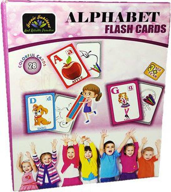 Tiddle Toons Alphabet Flash Cards With Drawings & Crayon Colour Set