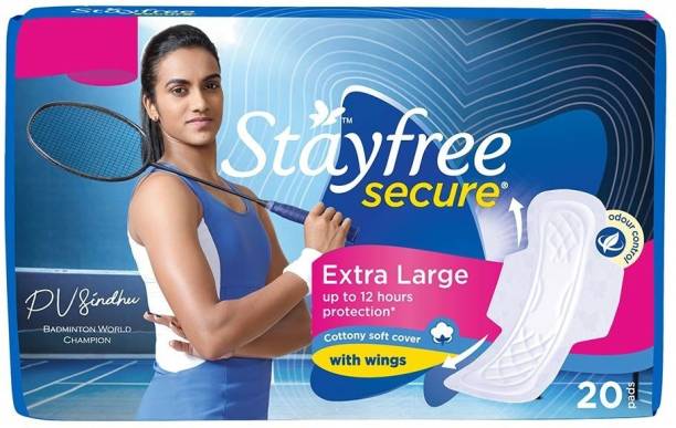 STAYFREE Secure Dry Cover with Wings, XL - 20 Sanitary Pad
