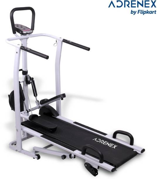 Adrenex by Flipkart 4 in 1 Multipurpose Pro Manual with Jogger, Push Up bar, stepper and twister with Free Installation Treadmill