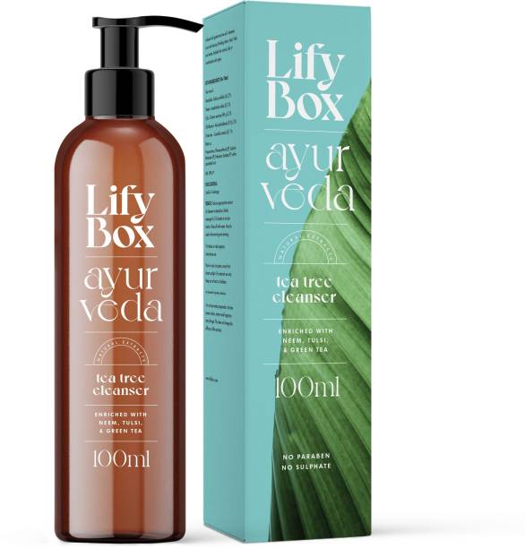 Lifybox Tea Tree Face Cleanser enriched with neem, tulsi and green tea, is a mild and gentle cleanser which contains potent phytoactive botanicals to help us achieve clean, Clear and glowing skin
